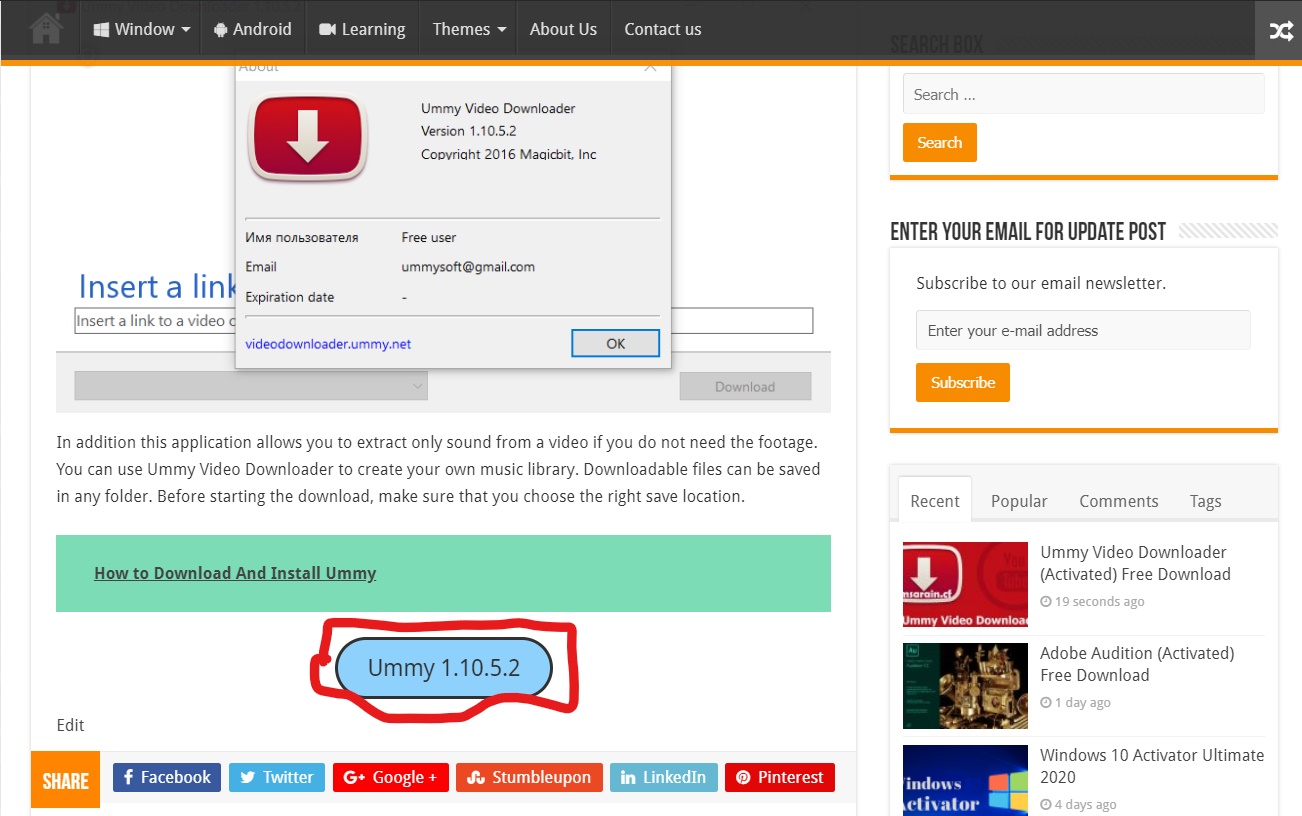 ummy video downloader tidak bisa download